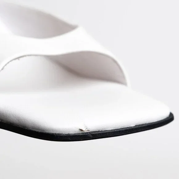 ✨ Jeffrey Campbell Square Toe Sandal Mule Inspired Heels White NEW - Picture 11 of 16